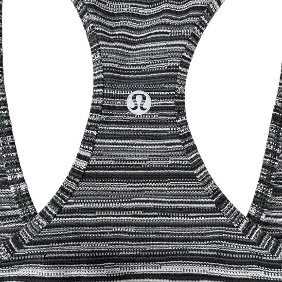 LULULEMON Cool Racerback Tank Light Luon Size 4 Cyber Black Deep Coal - Picture 6 of 6